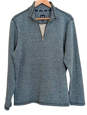 GAP Men's Heather Slate Quarter-Zip Pullover